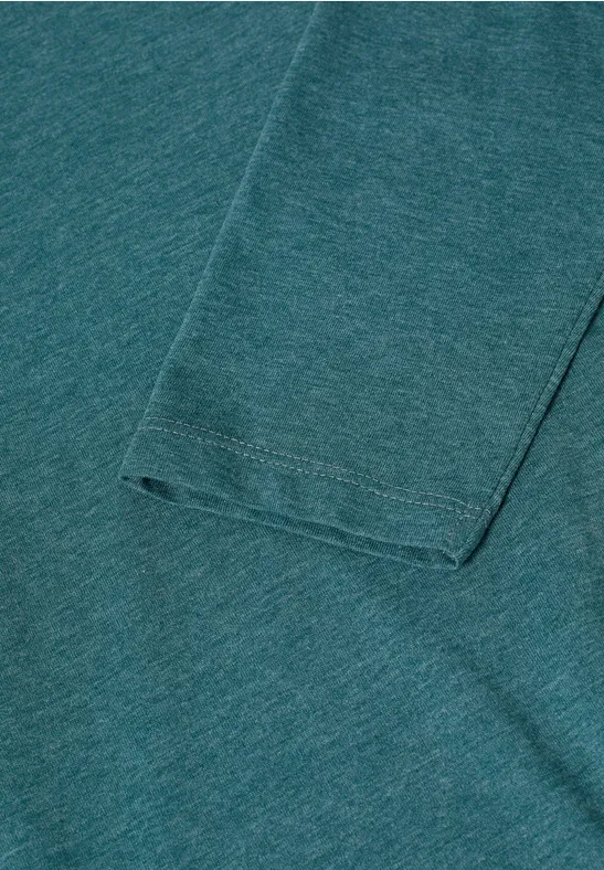 Langarmshirt dark sea green melange