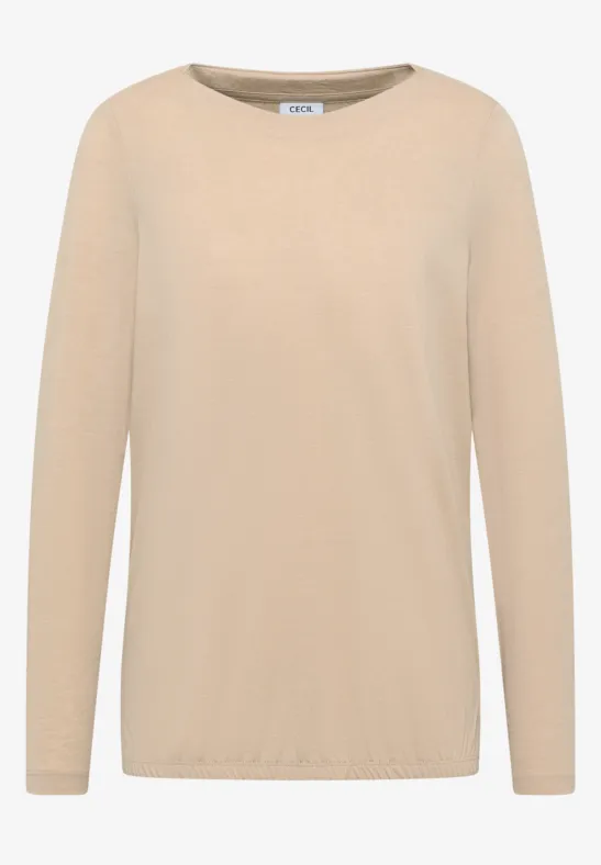 Shirt met lange mouwen light greige melange
