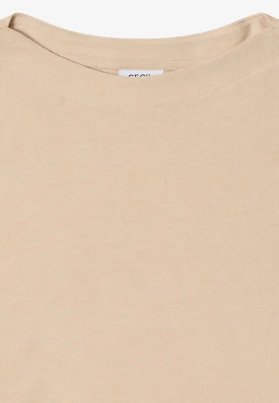 Shirt met lange mouwen light greige melange