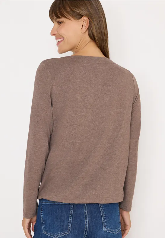 Shirt met lange mouwen chocolate mousse melange