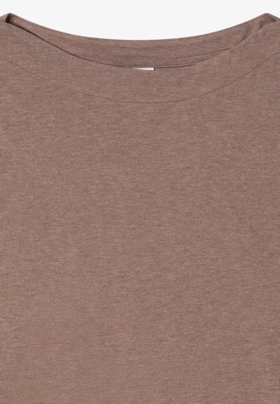 Shirt met lange mouwen chocolate mousse melange