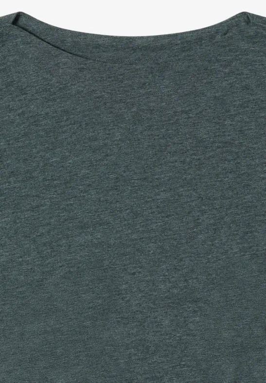 Shirt met lange mouwen ink green melange