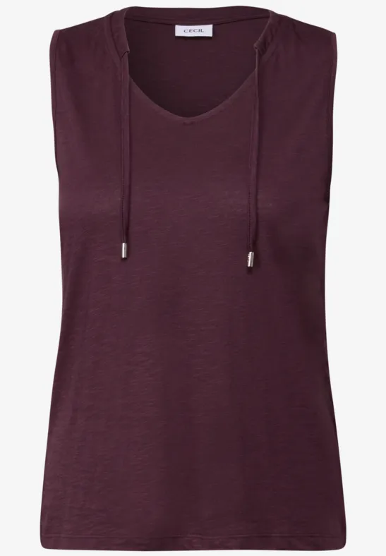 V-Neck Top mit Bändern mulberry red