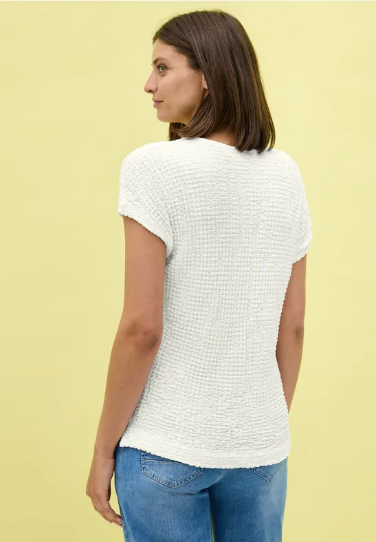 Shirt met structuur vanilla white