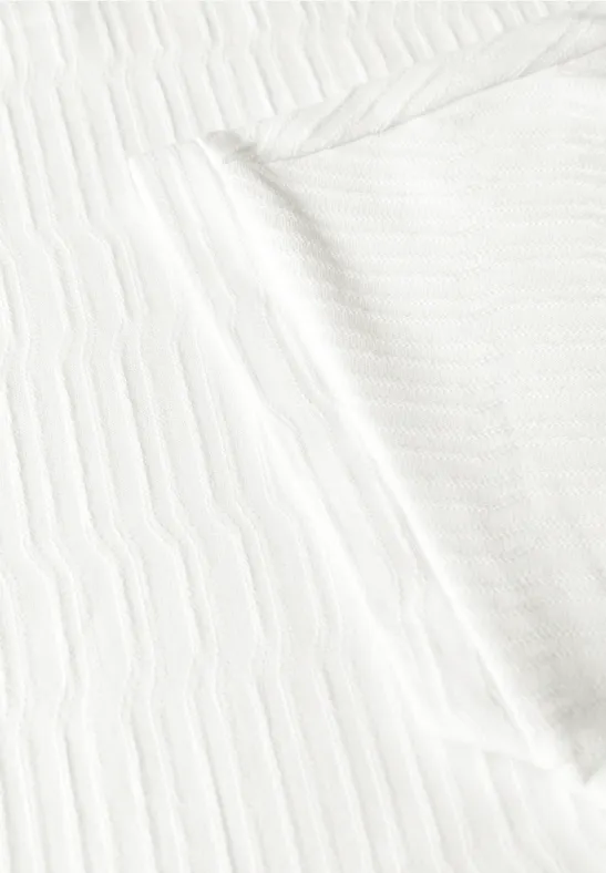 Struktushirt in Unifarbe vanilla white