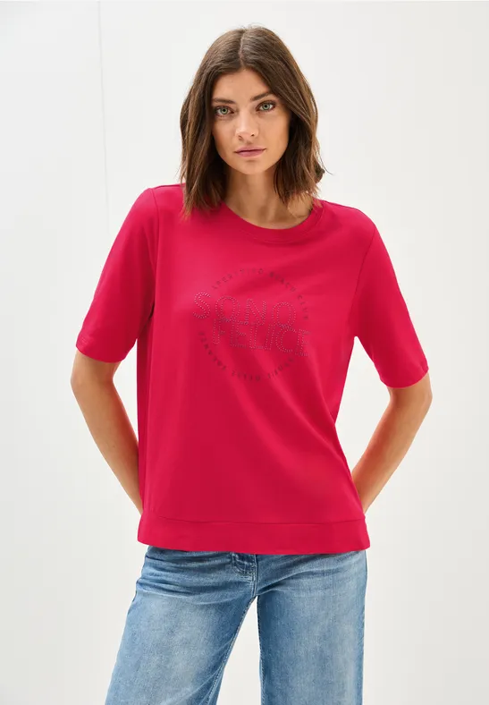 Shirt met tekst kunstwerk glazed apple red