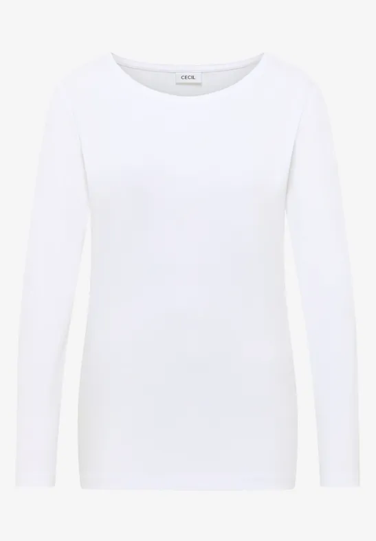 Shirt mit U-Boot-Ausschnitt White
