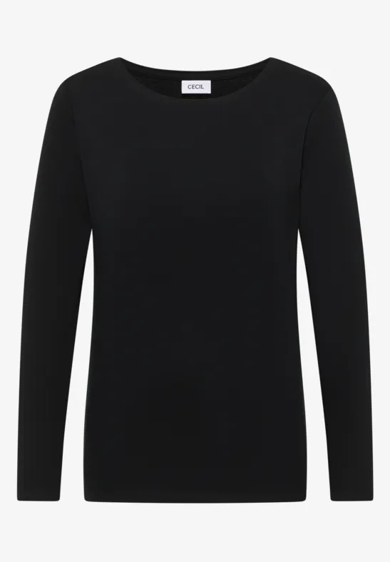 Shirt met boothals Black