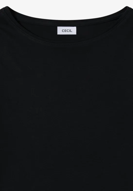 Shirt met boothals Black