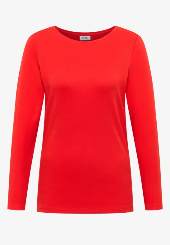 Shirt met boothals pumpkin orange