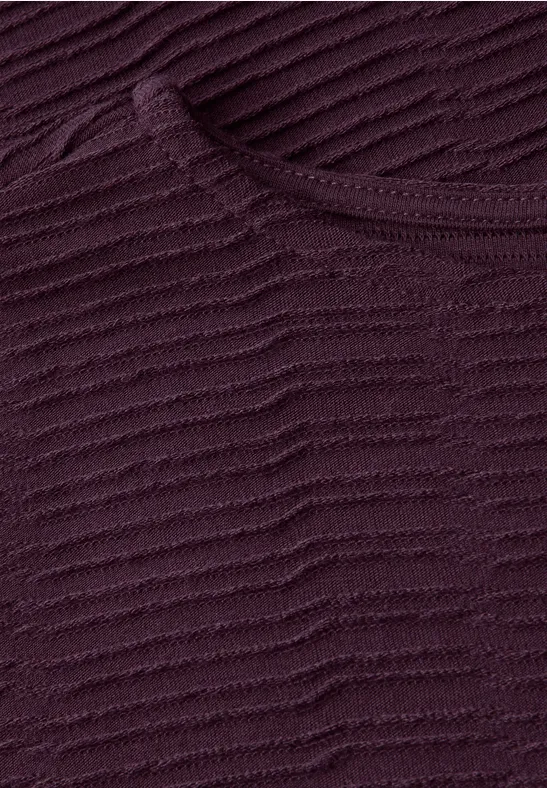 Strukturshirt in Unifarbe mulberry red