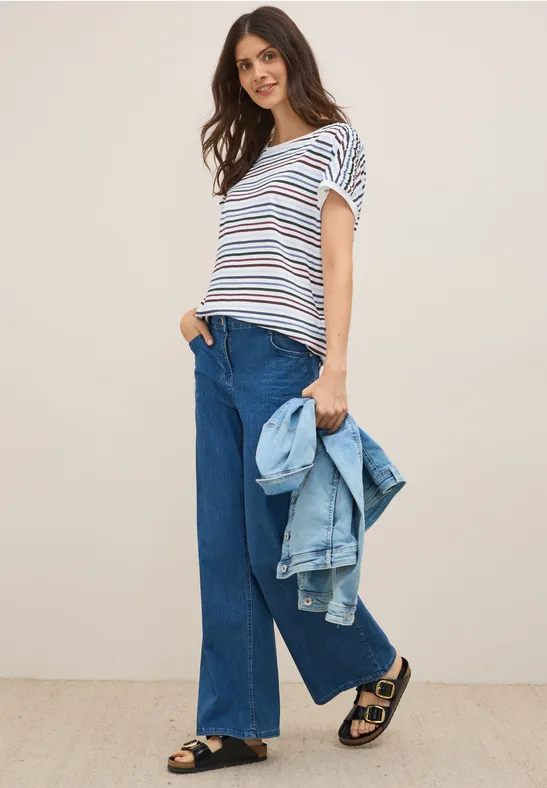 Shirt met koord en strepen urban dark blue