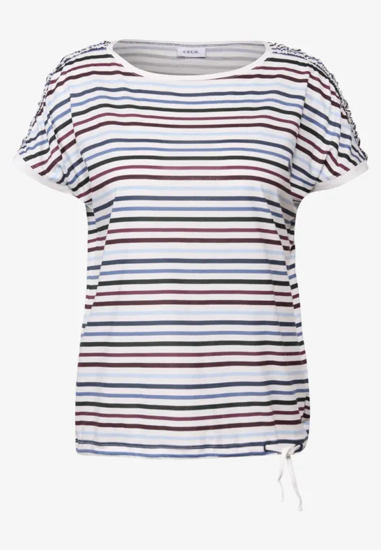 Shirt met koord en strepen urban dark blue