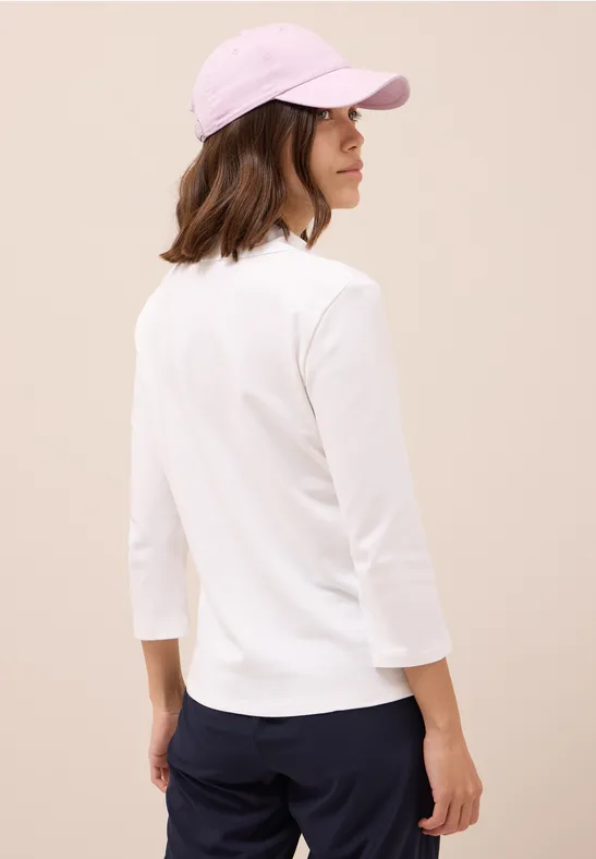 Poloshirt met 3/4 mouwen White