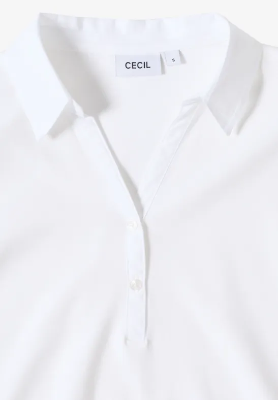 Poloshirt met 3/4 mouwen White
