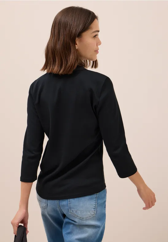 Poloshirt mit 3/4-Arm Black