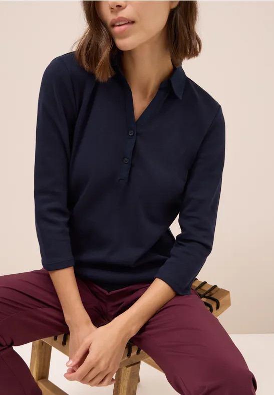 Poloshirt mit 3/4-Arm urban dark blue