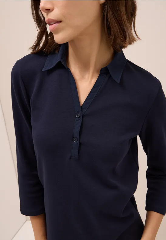 Poloshirt mit 3/4-Arm urban dark blue