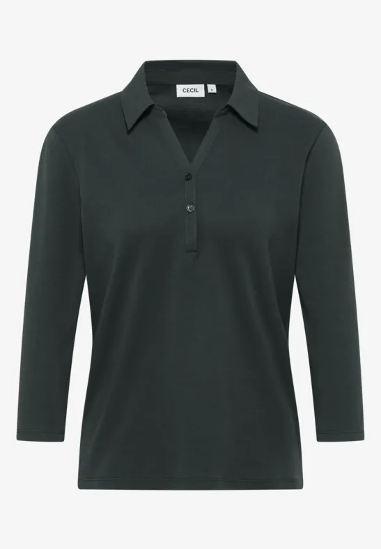 Polo à manches 3/4 ink green
