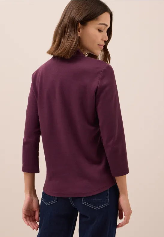 Poloshirt mit 3/4-Arm mulberry red