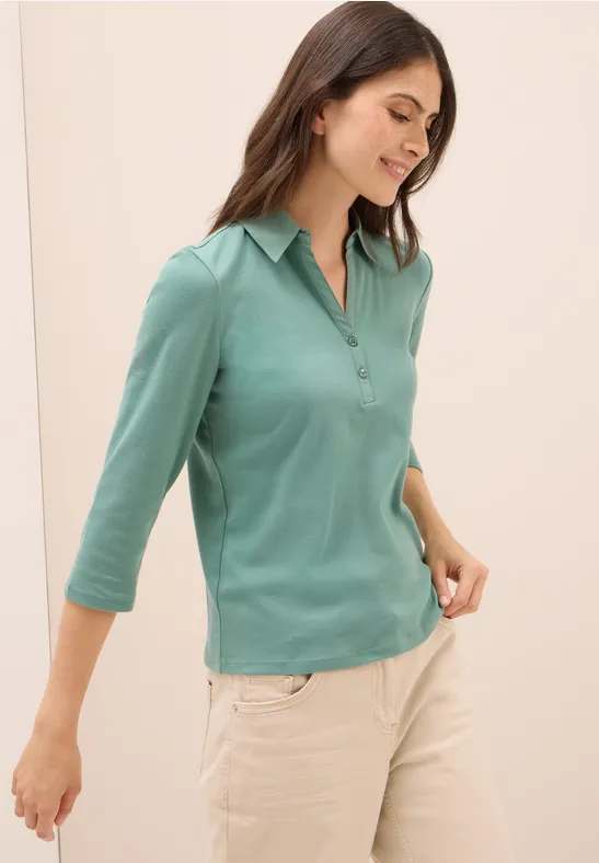 Poloshirt mit 3/4-Arm jewel green