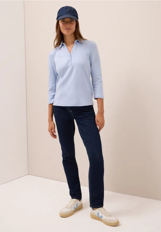 Poloshirt mit 3/4-Arm mountain blue