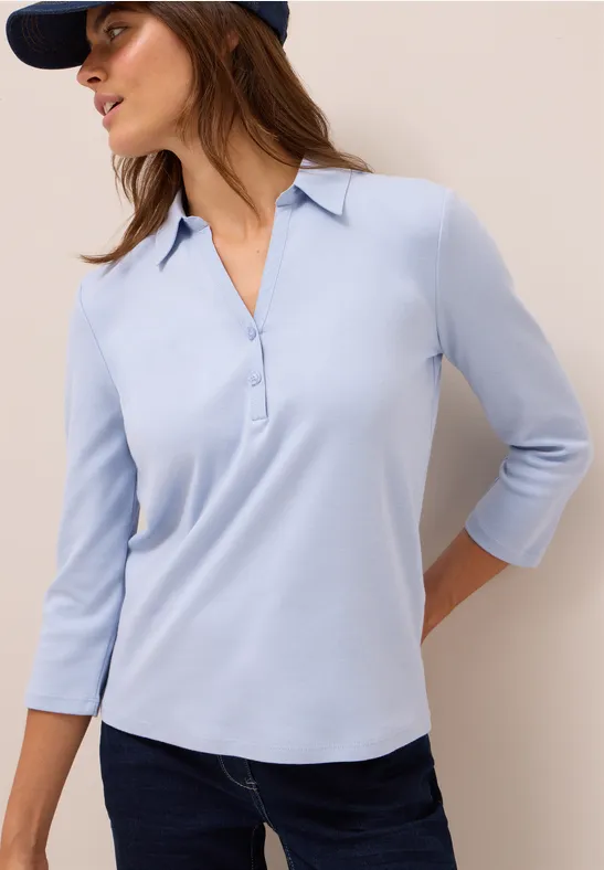 Poloshirt mit 3/4-Arm mountain blue