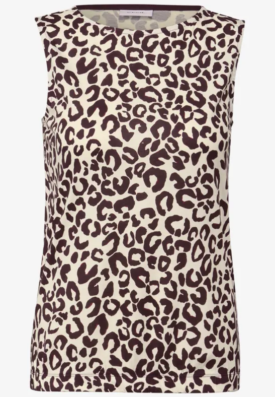 Print-Top mit Tunnelzug mulberry red