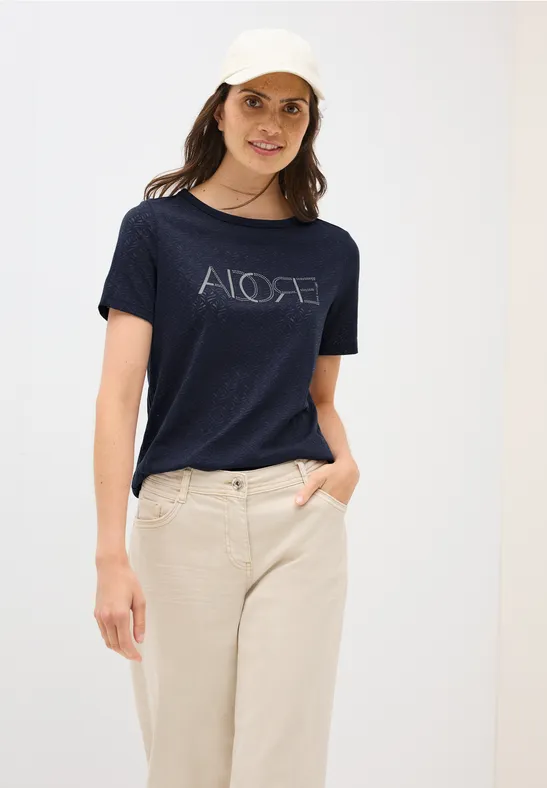 Shirt met opschrift Burnout urban dark blue