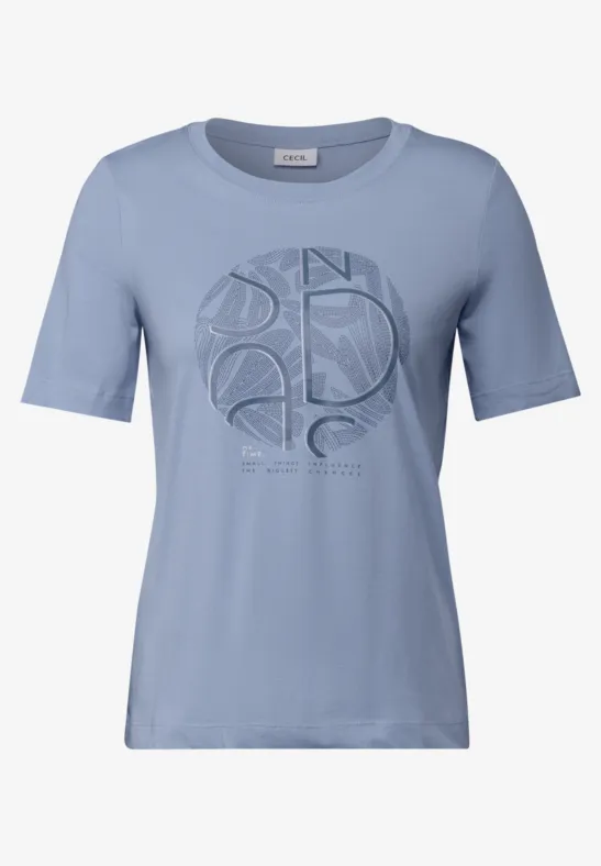 T-Shirt mit Artwork mountain blue