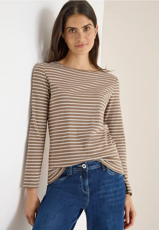 Gestreiftes Shirt natural taupe