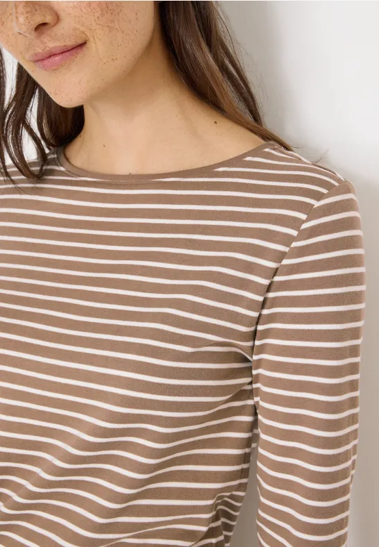 Gestreiftes Shirt natural taupe