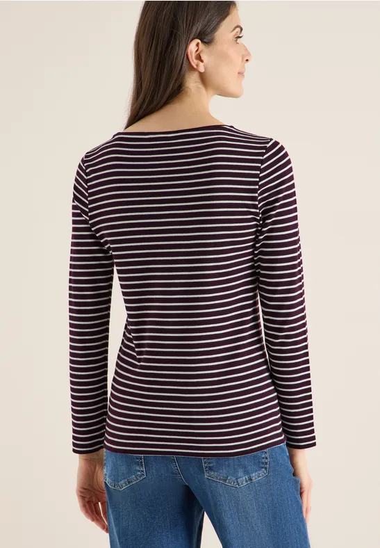 Gestreiftes Shirt eggplant red