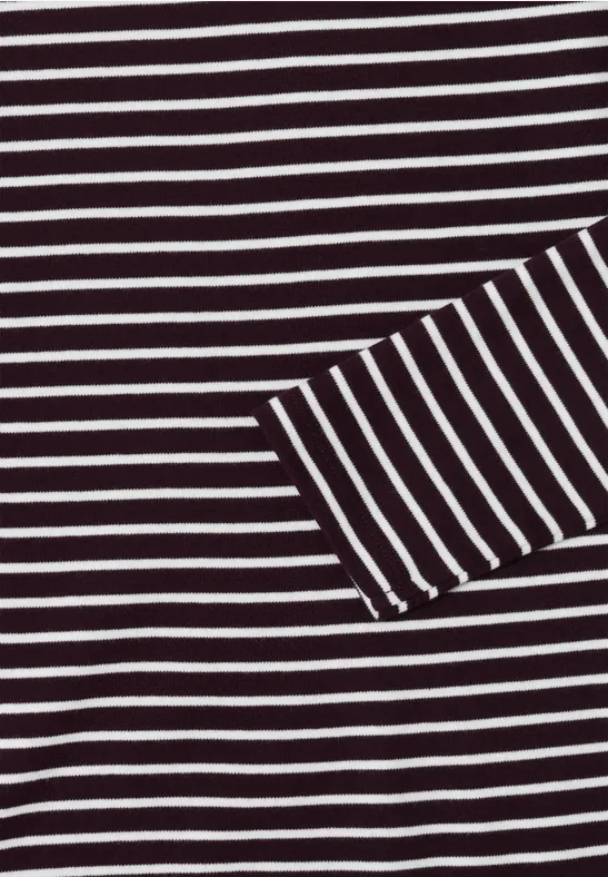Gestreiftes Shirt eggplant red