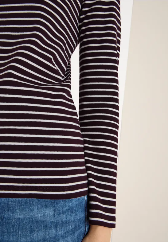 Gestreiftes Shirt eggplant red