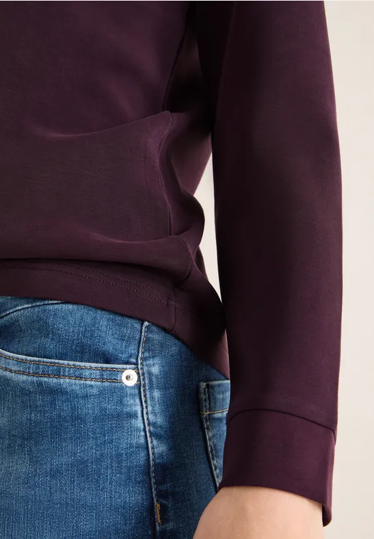 T-shirt avec broderie eggplant red