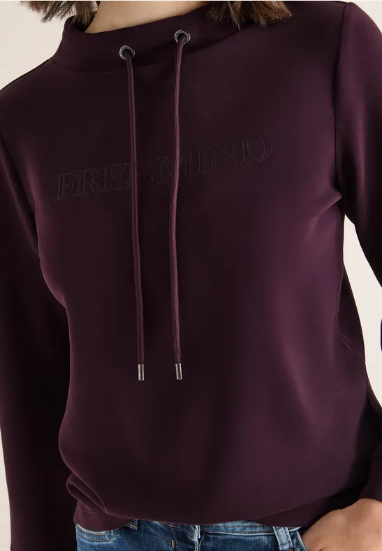 T-shirt avec broderie eggplant red