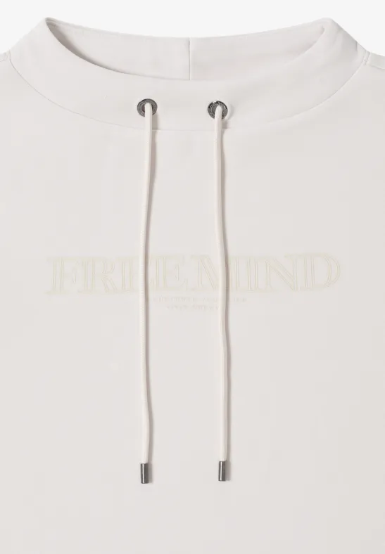 Shirt met borduursel light greige