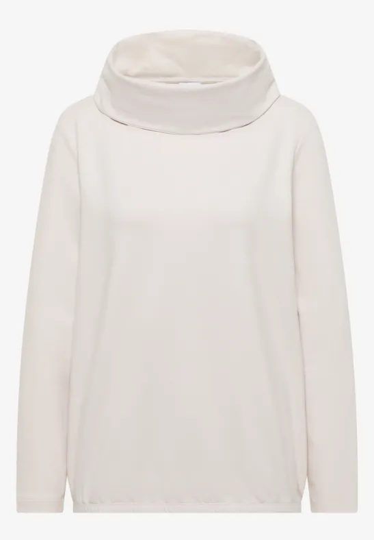 Shirt met grote kraag light greige