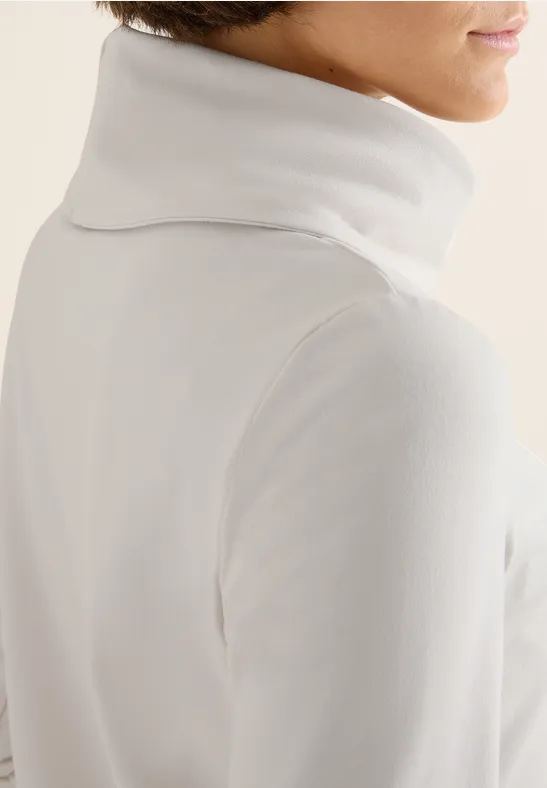 Shirt met grote kraag light greige