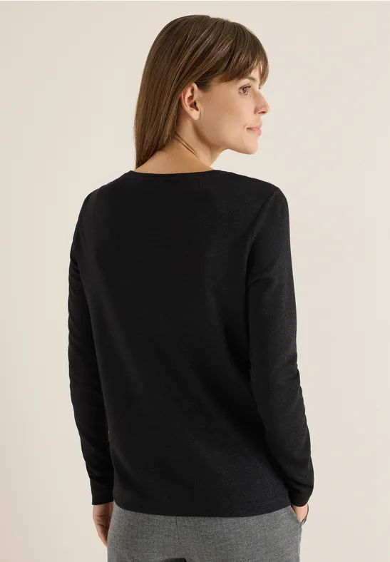 Glitzerndes Jersey Shirt Black