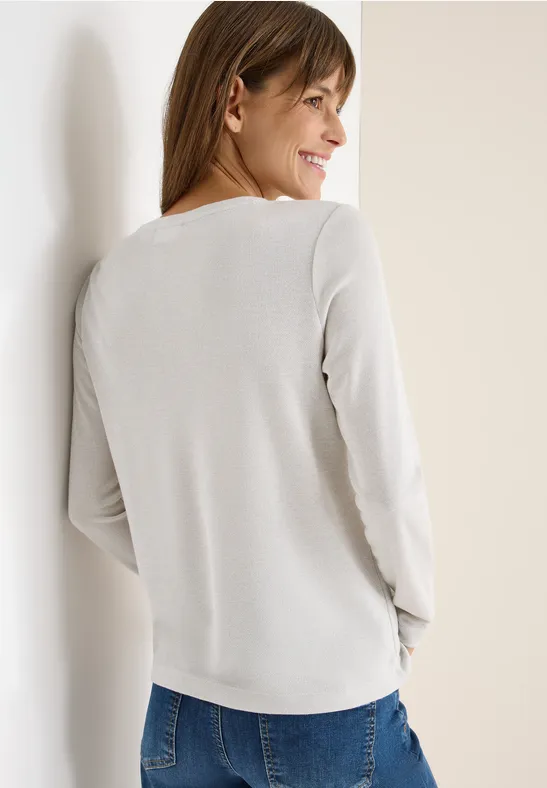 Glitzerndes Jersey Shirt light greige