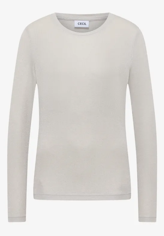 Glitzerndes Jersey Shirt light greige