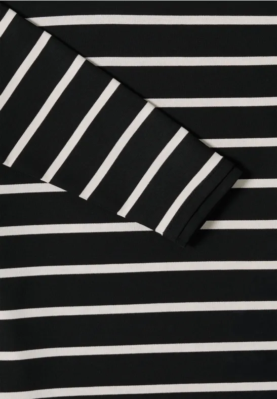 Gestreiftes Kapuzenshirt Black