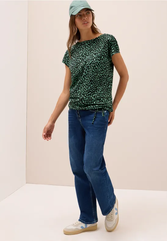 Shirt mit Raffung ink green
