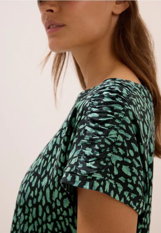 Shirt mit Raffung ink green