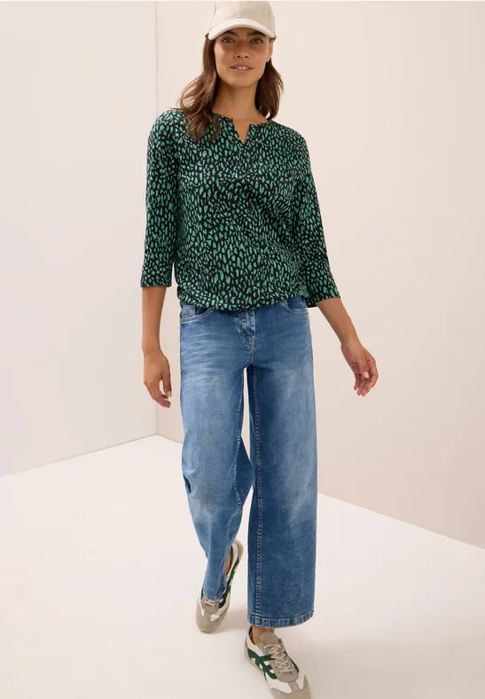 Shirt im Tunika-Look ink green
