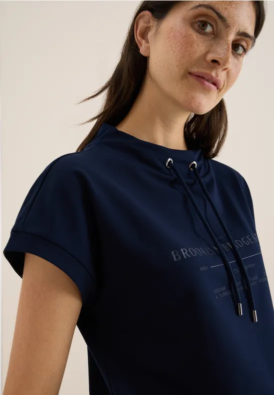 T-shirt Funnel Neck urban dark blue
