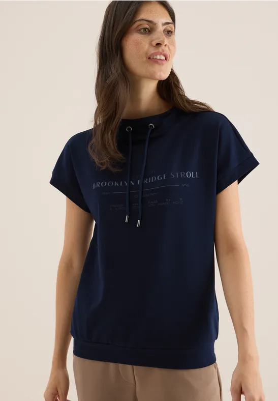 T-shirt Funnel Neck urban dark blue