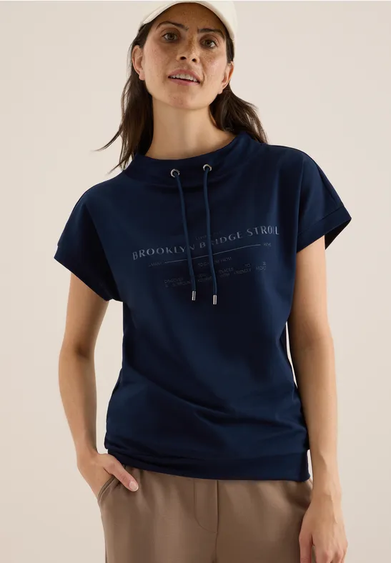 T-shirt Funnel Neck urban dark blue
